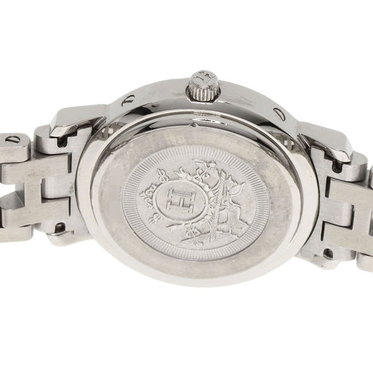 HERMES Watches Quartz CL4.210 Stainless Steel Silver Clipper white dial Women Used Authentic