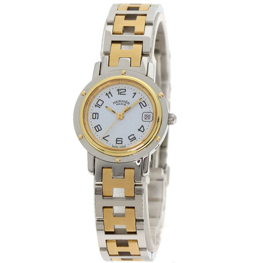 HERMES Watches Quartz CL4.220 Stainless Steel Silver Clipper white dial