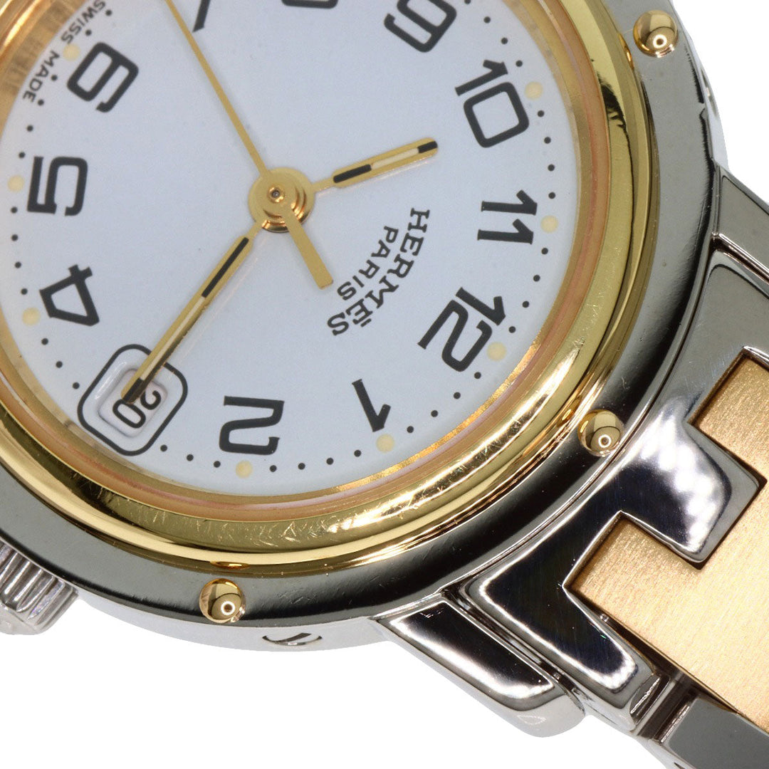 HERMES Watches Quartz CL4.220 Stainless Steel Silver Clipper white dial