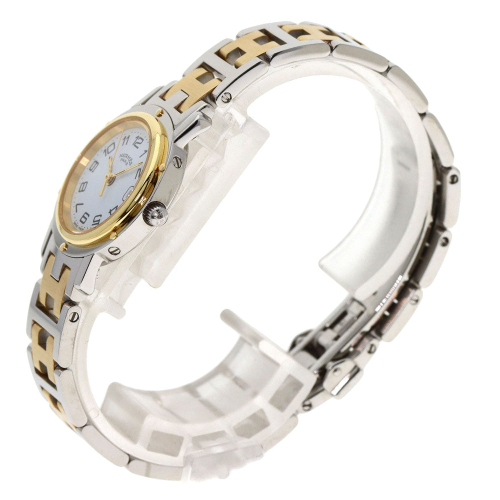 HERMES Watches Quartz CL4.220 Stainless Steel Silver Clipper white dial