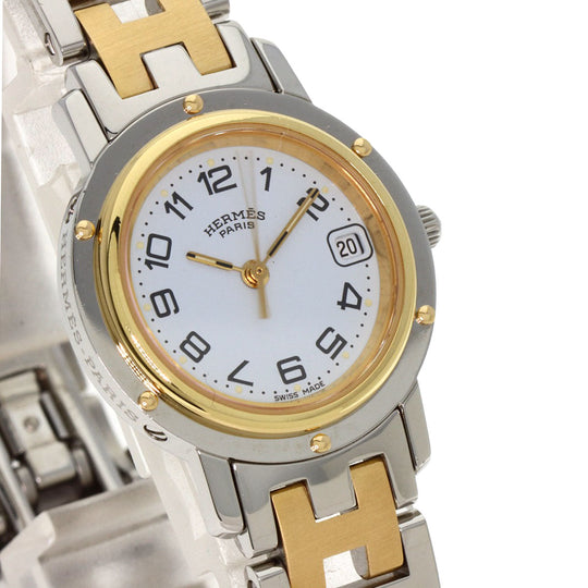 HERMES Watches Quartz CL4.220 Stainless Steel Silver Clipper white dial