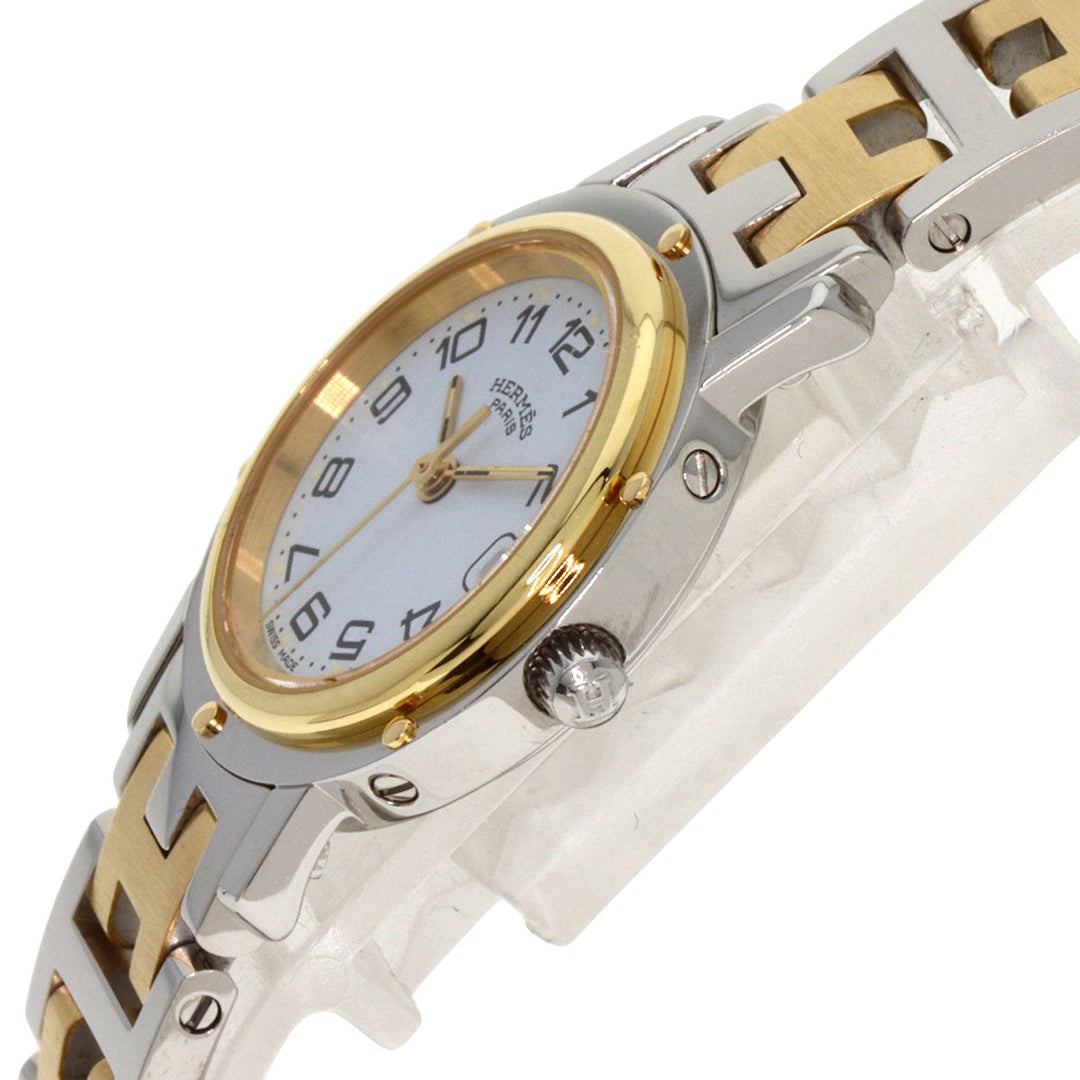 HERMES Watches Quartz CL4.220 Stainless Steel Silver Clipper white dial