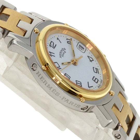HERMES Watches Quartz CL4.220 Stainless Steel Silver Clipper white dial