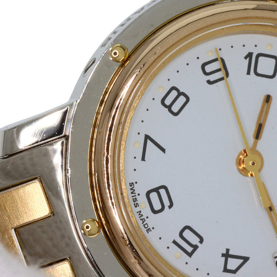 HERMES Watches Quartz CL3.240 Stainless Steel , SSxGP Silver Clipper old type white dial Women Used Authentic