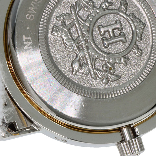 HERMES Watches Quartz CL3.240 Stainless Steel , SSxGP Silver Clipper old type white dial Women Used Authentic