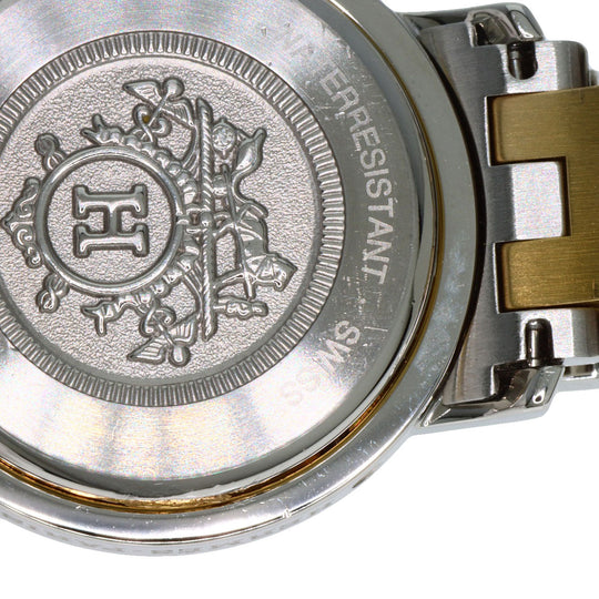 HERMES Watches Quartz CL3.240 Stainless Steel , SSxGP Silver Clipper old type white dial Women Used Authentic