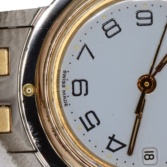 HERMES Watches Quartz CL3.240 Stainless Steel , SSxGP Silver Clipper old type white dial Women Used Authentic