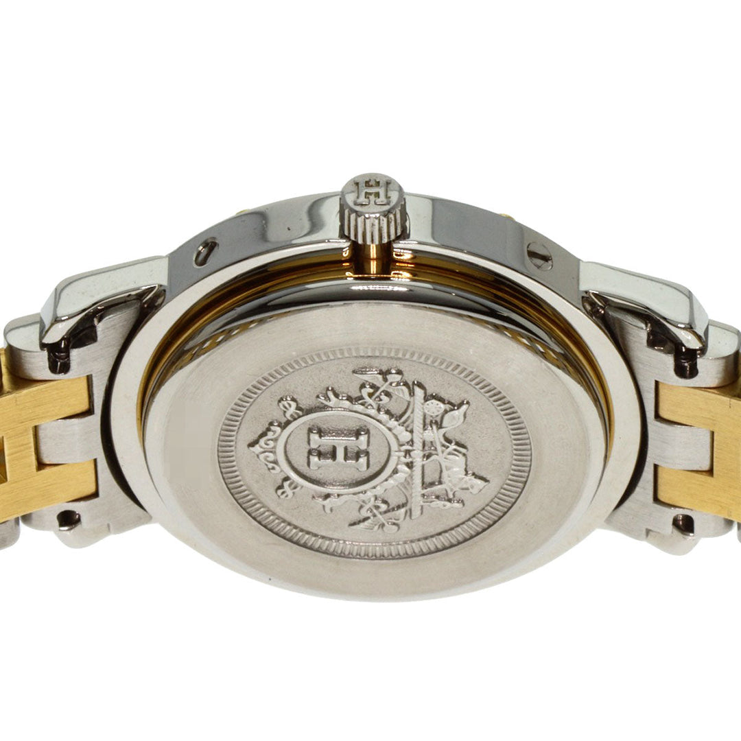 HERMES Watches Quartz CL3.240 Stainless Steel , SSxGP Silver Clipper old type white dial Women Used Authentic