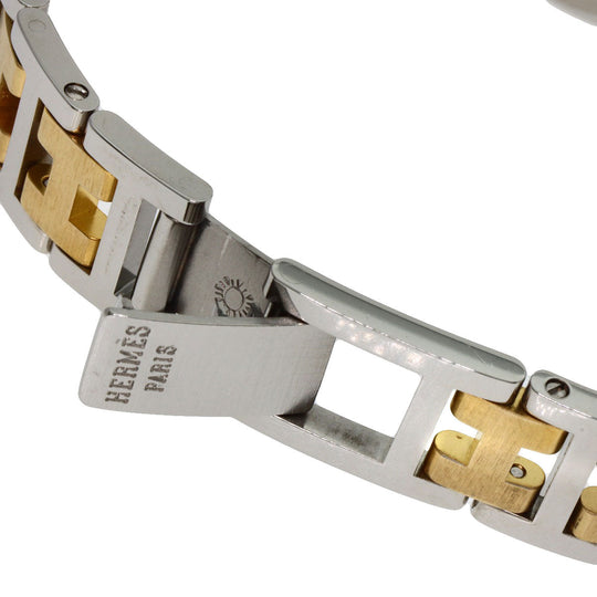 HERMES Watches Quartz CL3.240 Stainless Steel , SSxGP Silver Clipper old type white dial Women Used Authentic