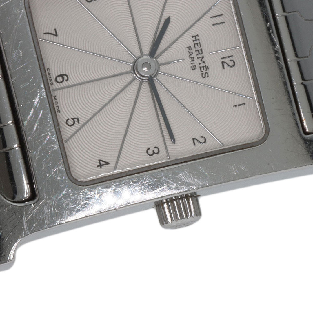 HERMES Watches Quartz HH1.210 Stainless Steel , Stainless Steel Silver H watch Silver dial Women Used Authentic