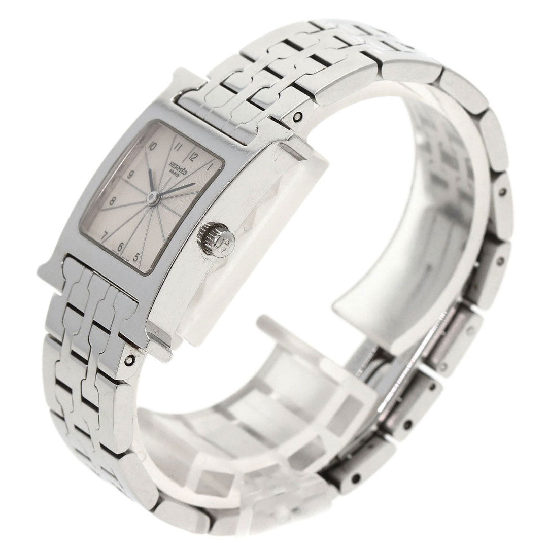 HERMES Watches Quartz HH1.210 Stainless Steel , Stainless Steel Silver H watch Silver dial Women Used Authentic