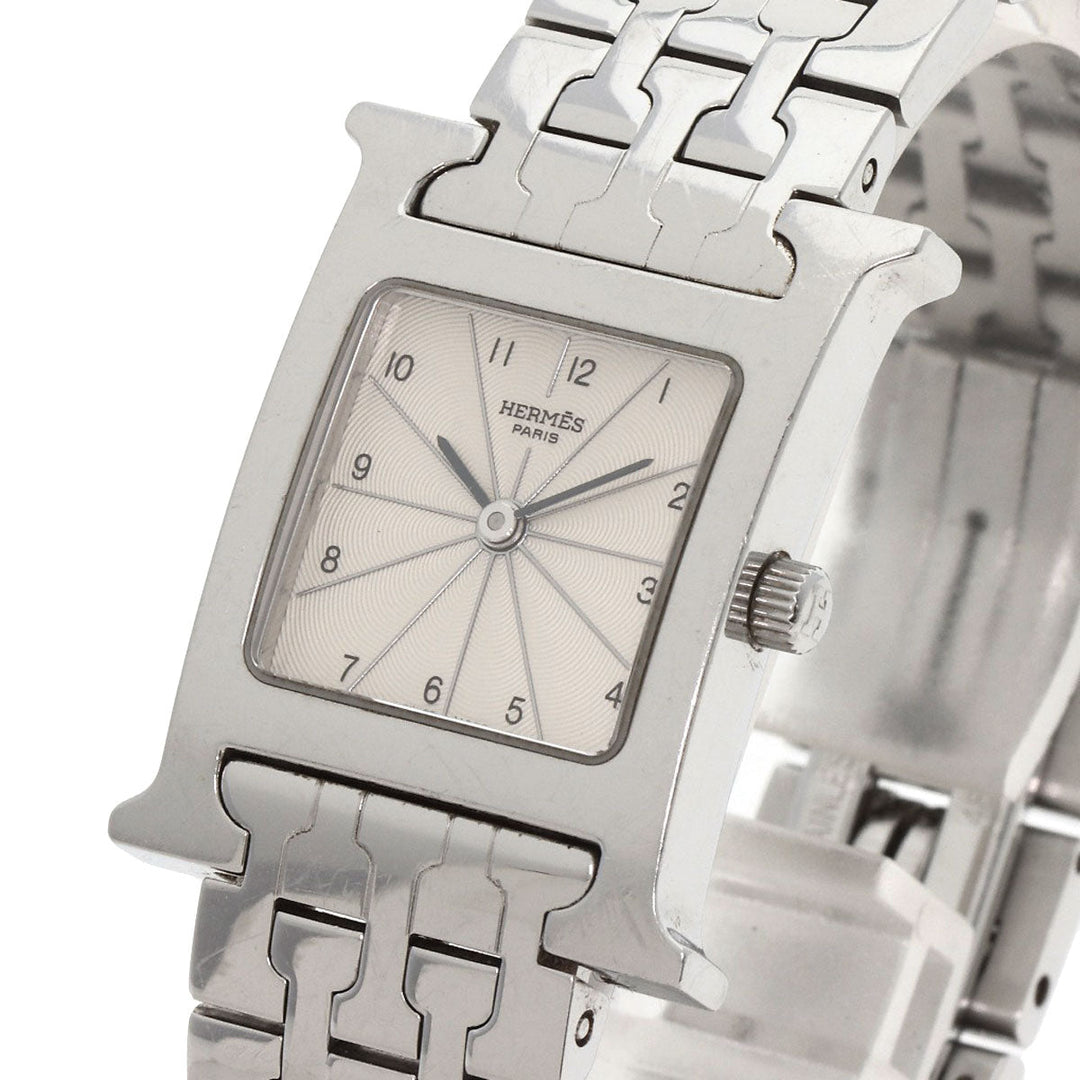 HERMES Watches Quartz HH1.210 Stainless Steel , Stainless Steel Silver H watch Silver dial Women Used Authentic