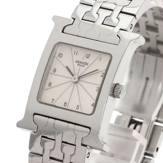 HERMES Watches Quartz HH1.210 Stainless Steel , Stainless Steel Silver H watch Silver dial Women Used Authentic