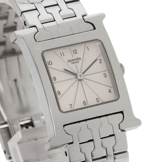 HERMES Watches Quartz HH1.210 Stainless Steel , Stainless Steel Silver H watch Silver dial Women Used Authentic