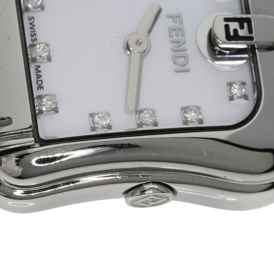 FENDI Watches Quartz 3800L Stainless Steel , Stainless Steel Silver Beefendi White shell dial Women Used Authentic