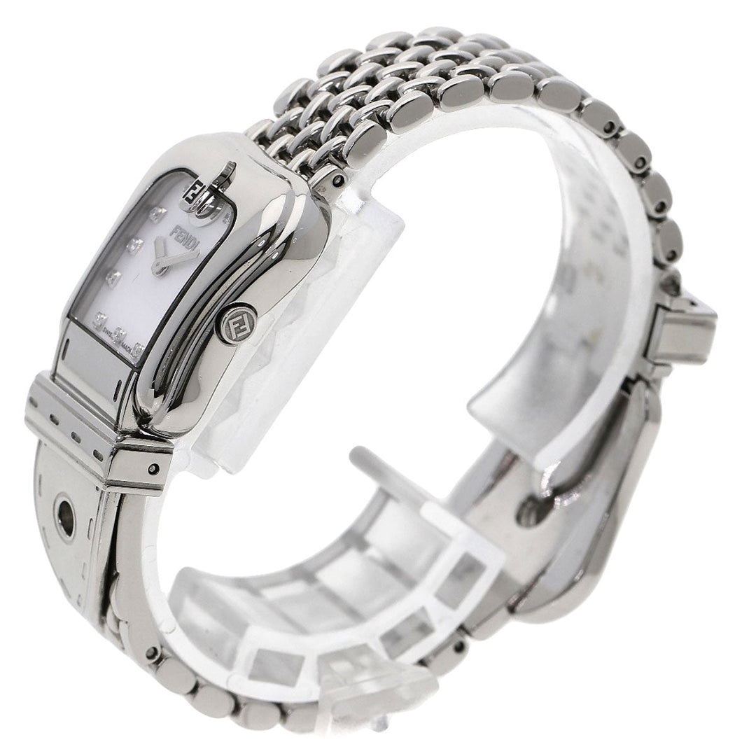FENDI Watches Quartz 3800L Stainless Steel , Stainless Steel Silver Beefendi White shell dial Women Used Authentic