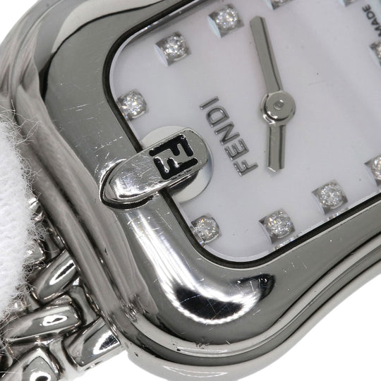 FENDI Watches Quartz 3800L Stainless Steel , Stainless Steel Silver Beefendi White shell dial Women Used Authentic