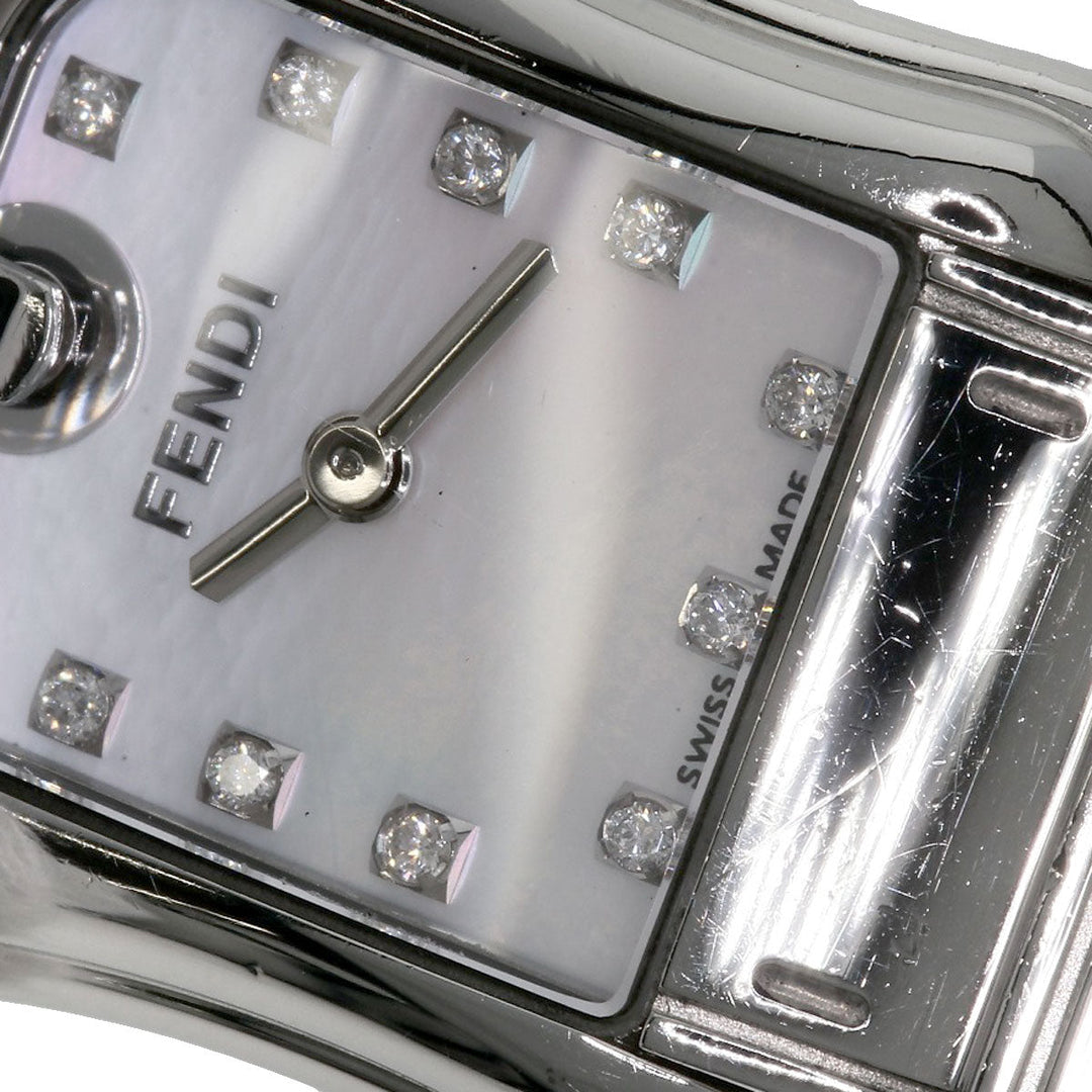 FENDI Watches Quartz 3800L Stainless Steel , Stainless Steel Silver Beefendi White shell dial Women Used Authentic