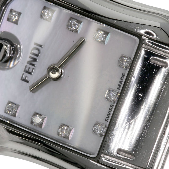 FENDI Watches Quartz 3800L Stainless Steel , Stainless Steel Silver Beefendi White shell dial Women Used Authentic