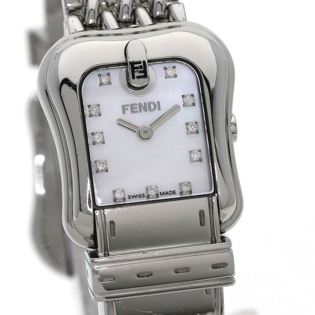FENDI Watches Quartz 3800L Stainless Steel , Stainless Steel Silver Beefendi White shell dial Women Used Authentic