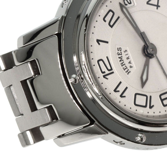 HERMES Watches Quartz CP1.210 Stainless Steel , Stainless Steel Silver Clipper Classic Silver dial Women Used Authentic