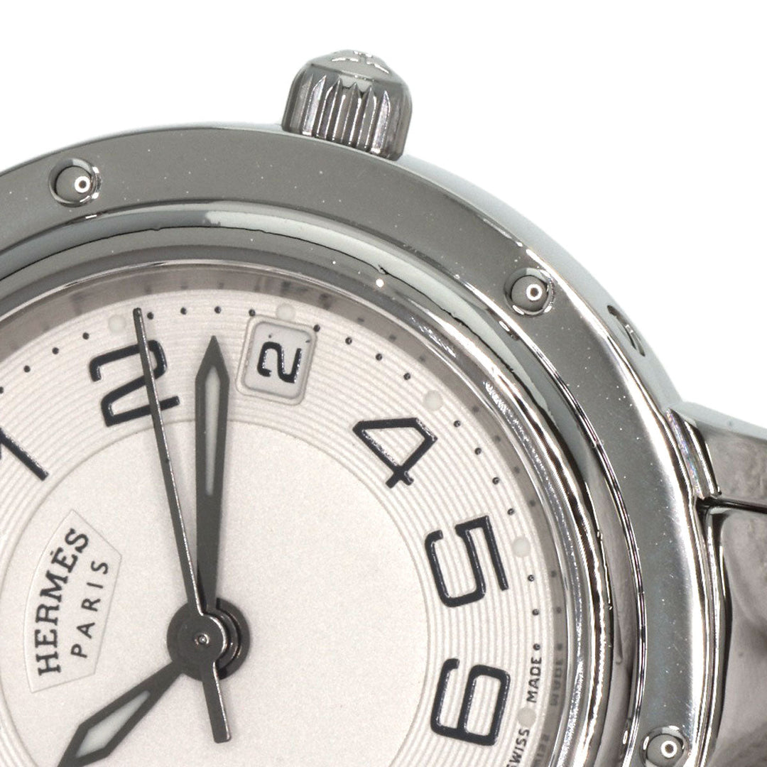 HERMES Watches Quartz CP1.210 Stainless Steel , Stainless Steel Silver Clipper Classic Silver dial Women Used Authentic