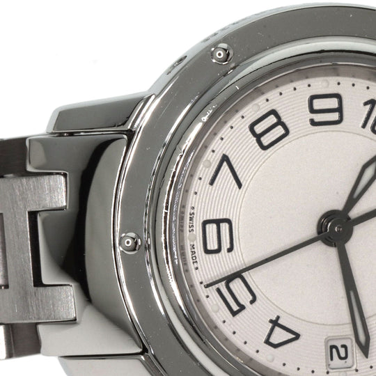 HERMES Watches Quartz CP1.210 Stainless Steel , Stainless Steel Silver Clipper Classic Silver dial Women Used Authentic
