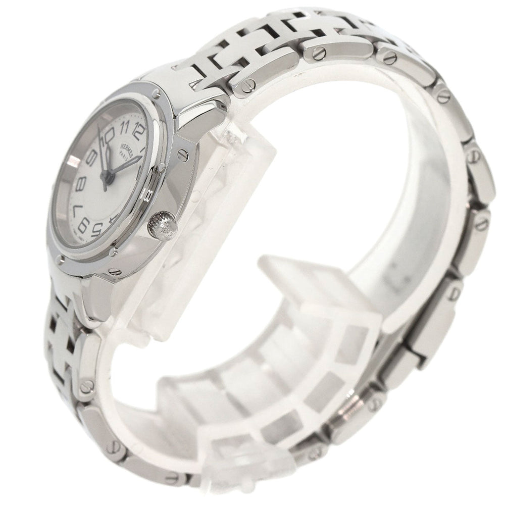 HERMES Watches Quartz CP1.210 Stainless Steel , Stainless Steel Silver Clipper Classic Silver dial Women Used Authentic
