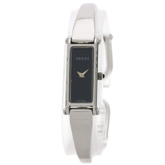 GUCCI Watches Quartz Stainless Steel , Stainless Steel Silver 1500L black dial Women Used Authentic