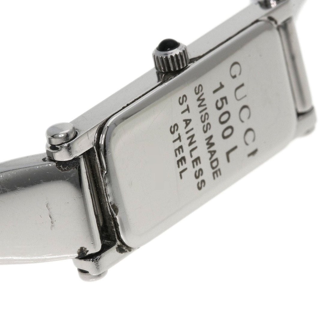 GUCCI Watches Quartz Stainless Steel , Stainless Steel Silver 1500L black dial Women Used Authentic