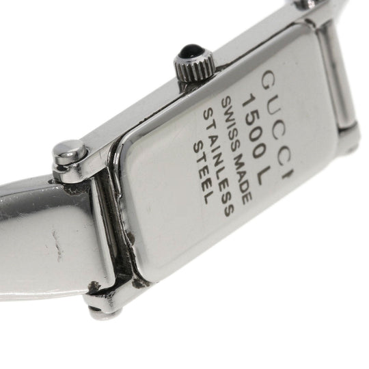 GUCCI Watches Quartz Stainless Steel , Stainless Steel Silver 1500L black dial Women Used Authentic