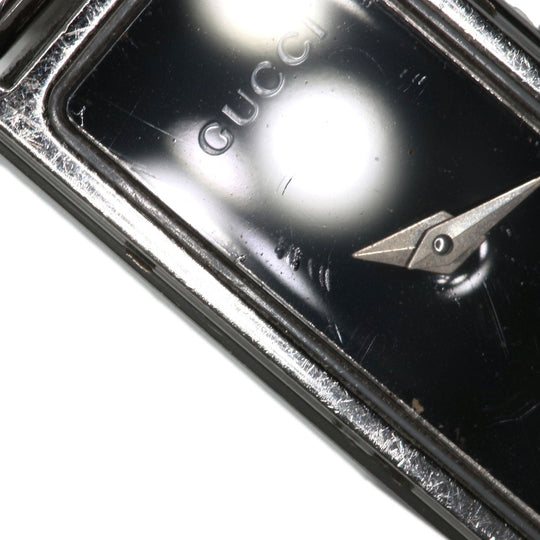 GUCCI Watches Quartz Stainless Steel , Stainless Steel Silver 1500L black dial Women Used Authentic