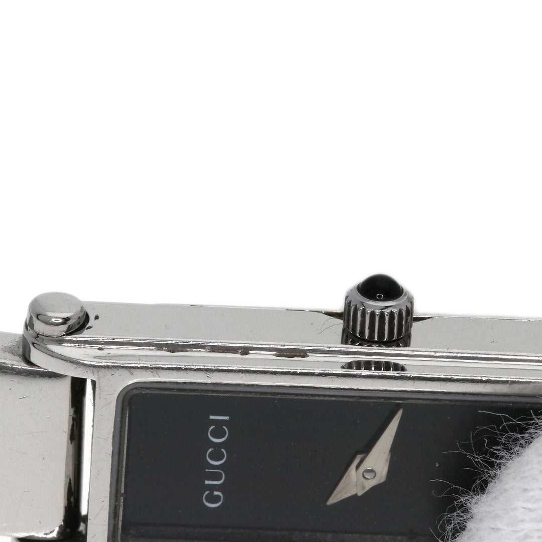 GUCCI Watches Quartz Stainless Steel , Stainless Steel Silver 1500L black dial Women Used Authentic