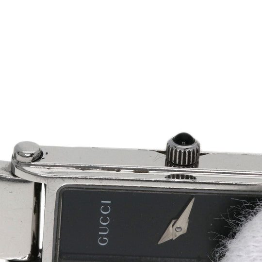 GUCCI Watches Quartz Stainless Steel , Stainless Steel Silver 1500L black dial Women Used Authentic