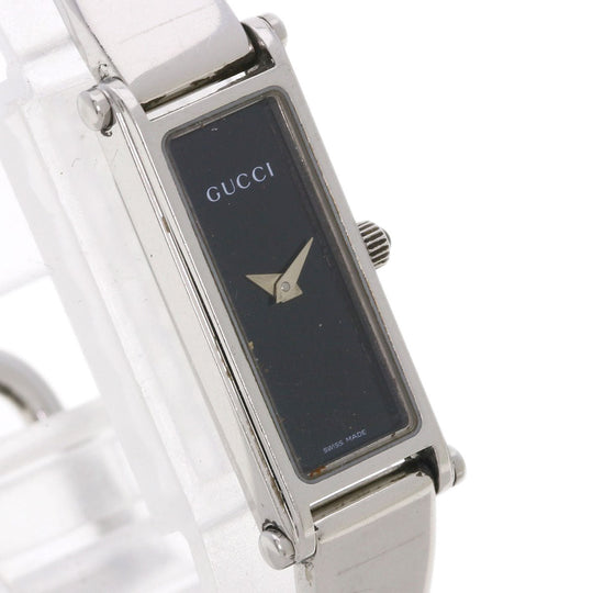 GUCCI Watches Quartz Stainless Steel , Stainless Steel Silver 1500L black dial Women Used Authentic