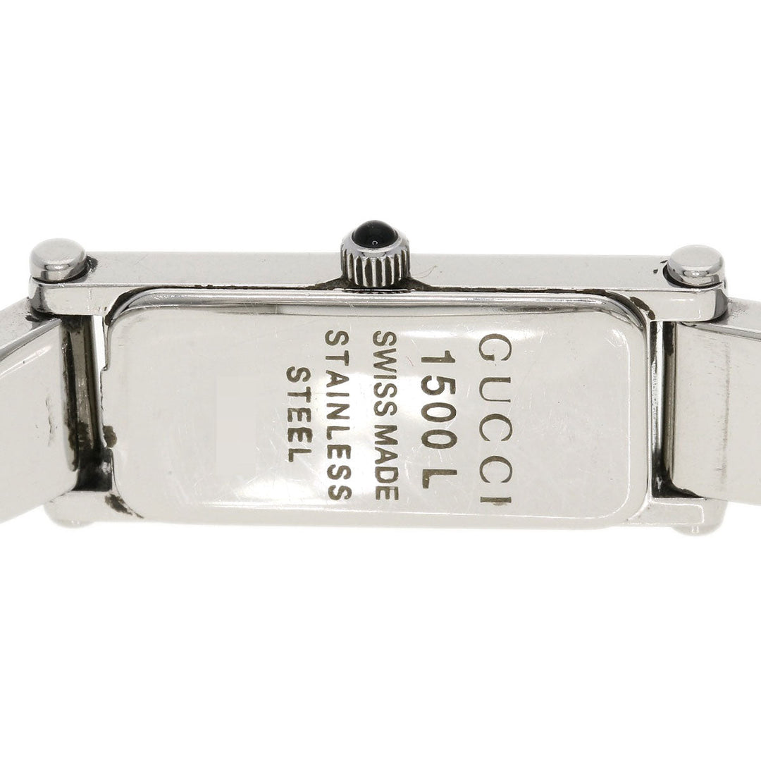 GUCCI Watches Quartz Stainless Steel , Stainless Steel Silver 1500L black dial Women Used Authentic