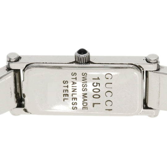GUCCI Watches Quartz Stainless Steel , Stainless Steel Silver 1500L black dial Women Used Authentic