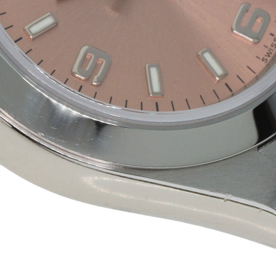 ROLEX Watches Mechanical Automatic 76080 Stainless Steel , Stainless Steel Silver Oyster perpetual pink dial Women Used Authentic