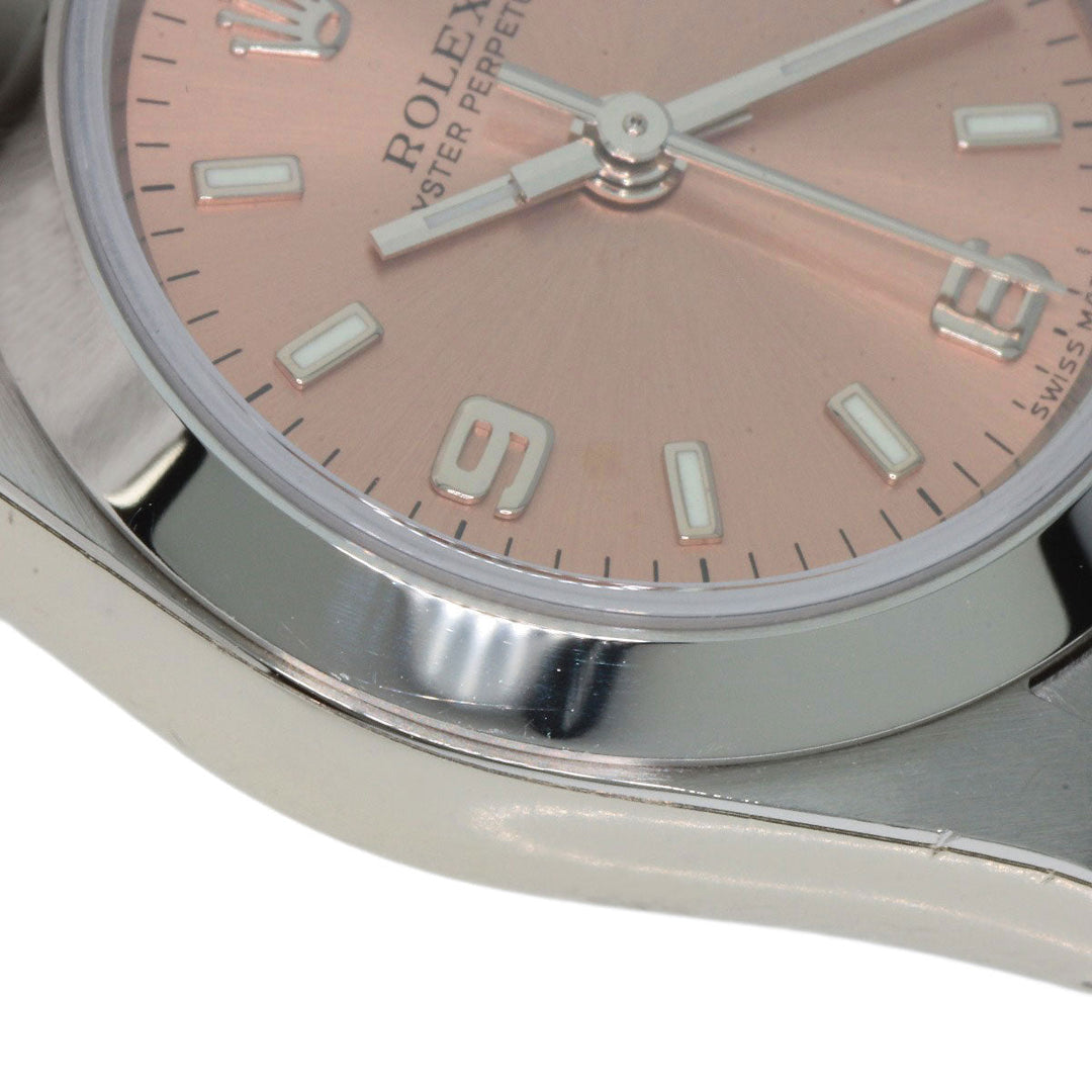 ROLEX Watches Mechanical Automatic 76080 Stainless Steel , Stainless Steel Silver Oyster perpetual pink dial Women Used Authentic
