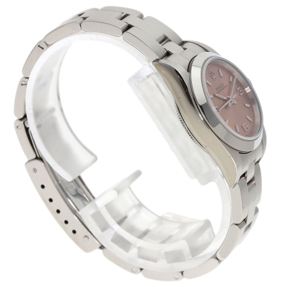ROLEX Watches Mechanical Automatic 76080 Stainless Steel , Stainless Steel Silver Oyster perpetual pink dial Women Used Authentic