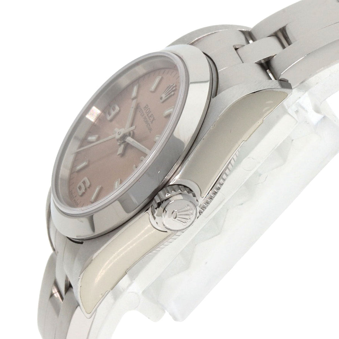 ROLEX Watches Mechanical Automatic 76080 Stainless Steel , Stainless Steel Silver Oyster perpetual pink dial Women Used Authentic