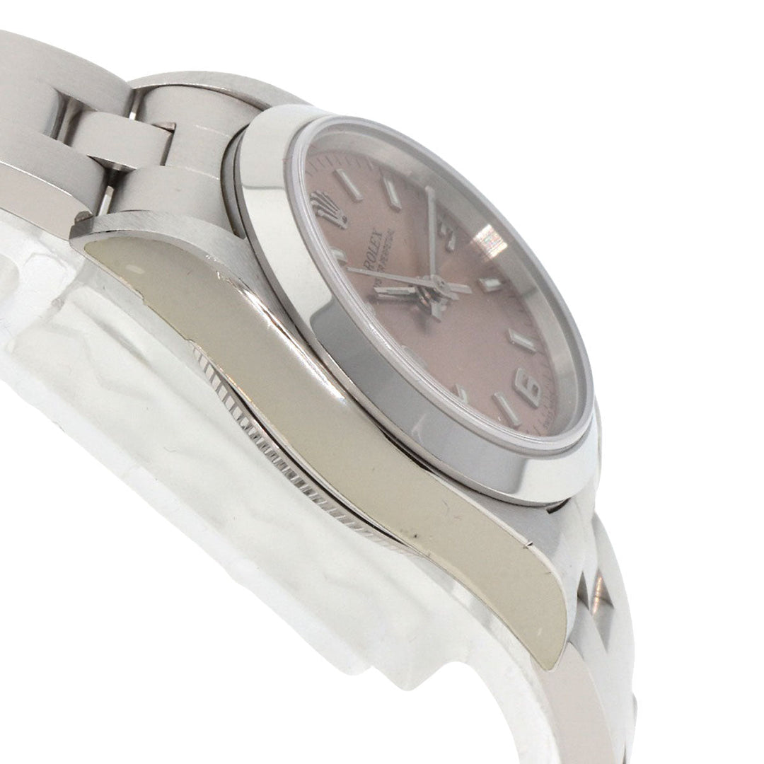 ROLEX Watches Mechanical Automatic 76080 Stainless Steel , Stainless Steel Silver Oyster perpetual pink dial Women Used Authentic