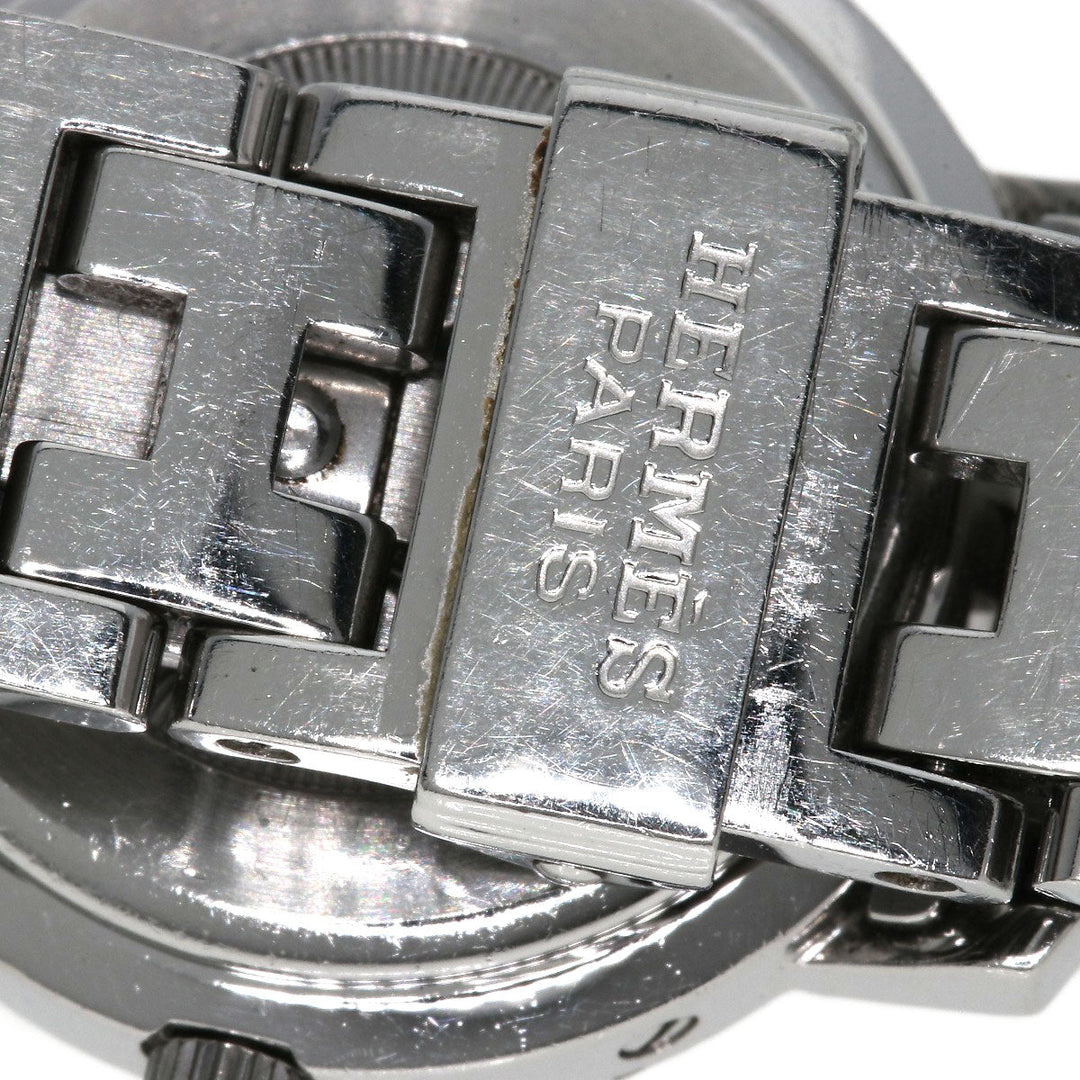 HERMES Watches Quartz CL4.210 Stainless Steel , Stainless Steel Silver Clipper Nacre White shell dial Women Used Authentic