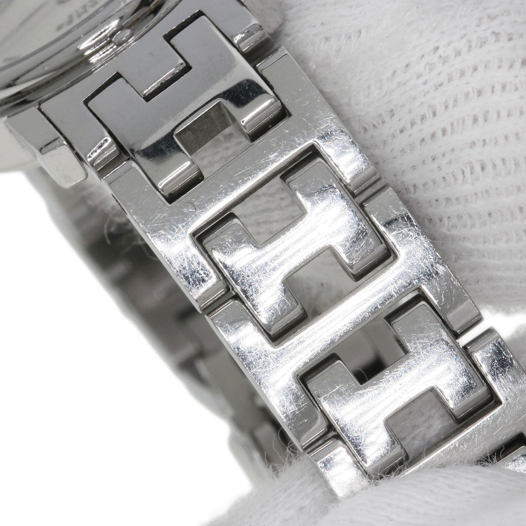 HERMES Watches Quartz CL4.210 Stainless Steel , Stainless Steel Silver Clipper Nacre White shell dial Women Used Authentic