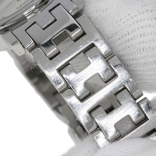 HERMES Watches Quartz CL4.210 Stainless Steel , Stainless Steel Silver Clipper Nacre White shell dial Women Used Authentic