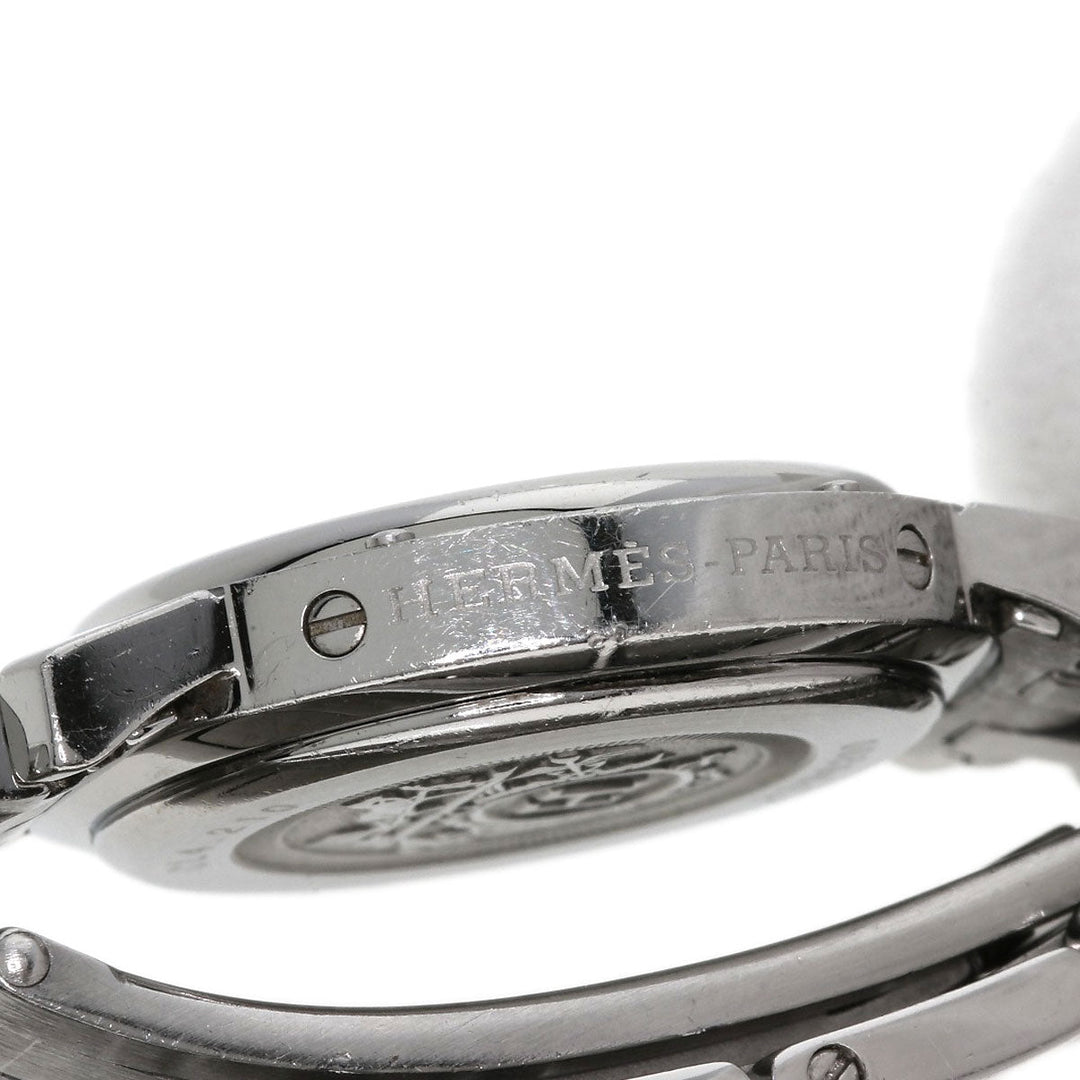HERMES Watches Quartz CL4.210 Stainless Steel , Stainless Steel Silver Clipper Nacre White shell dial Women Used Authentic