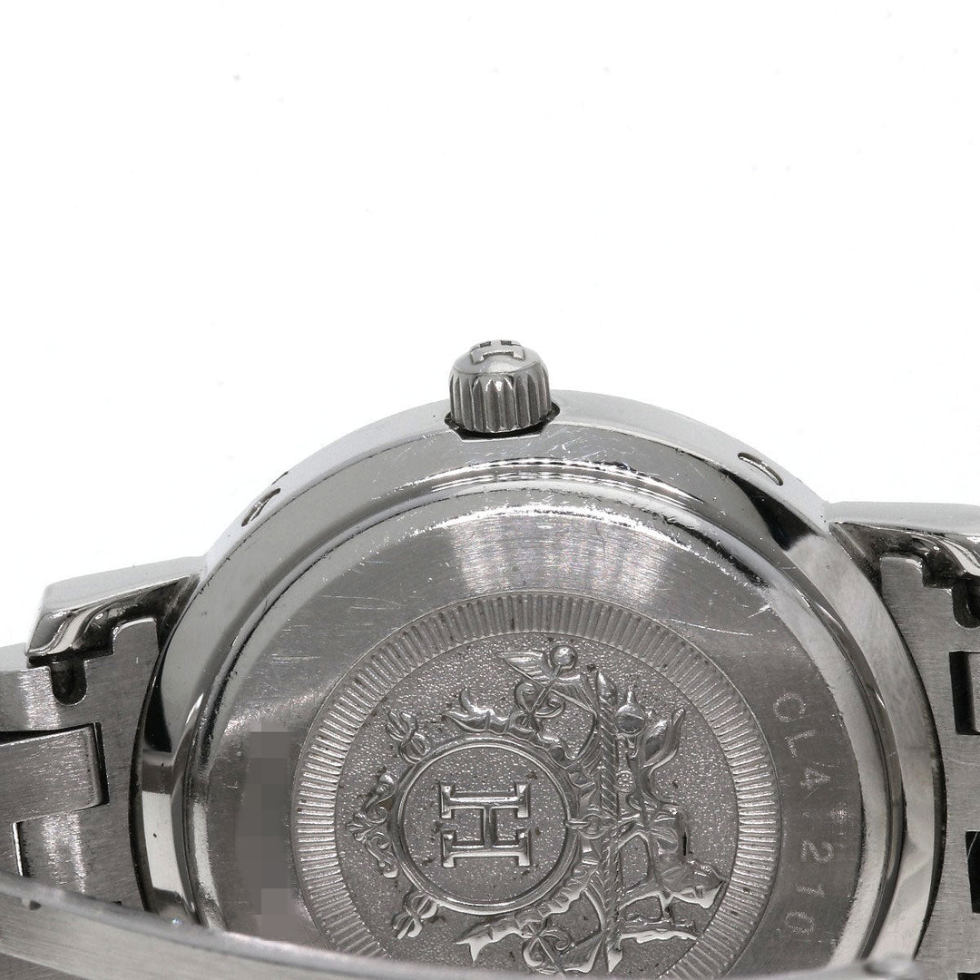 HERMES Watches Quartz CL4.210 Stainless Steel , Stainless Steel Silver Clipper Nacre White shell dial Women Used Authentic