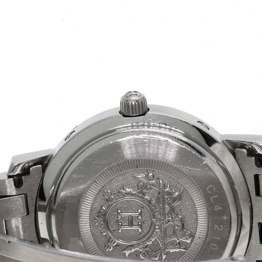 HERMES Watches Quartz CL4.210 Stainless Steel , Stainless Steel Silver Clipper Nacre White shell dial Women Used Authentic