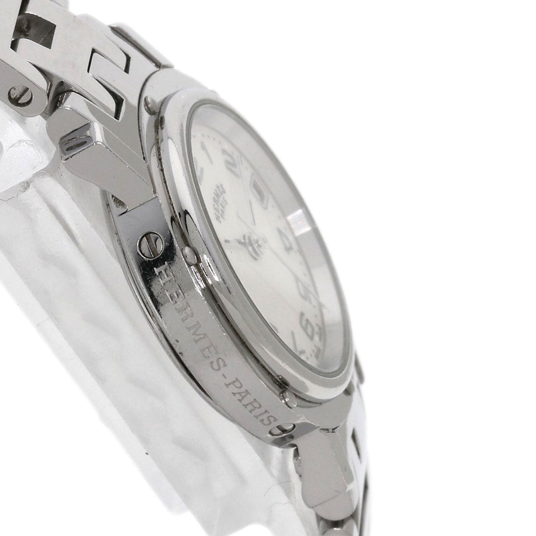 HERMES Watches Quartz CL4.210 Stainless Steel , Stainless Steel Silver Clipper Nacre White shell dial Women Used Authentic