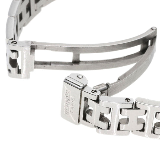 HERMES Watches Quartz CL4.210 Stainless Steel , Stainless Steel Silver Clipper Nacre White shell dial Women Used Authentic